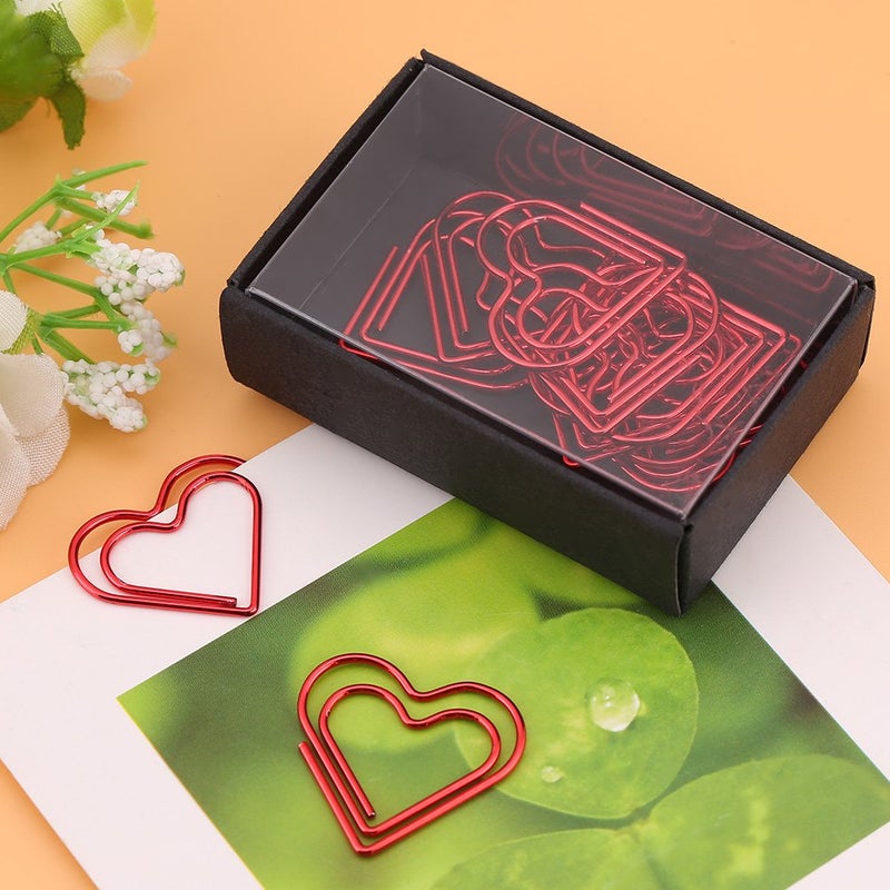 Eboxer Heart Paper Clips Small Paperclips Creative Cute Paper Clips for Paper Non Skid Usualy for Office School Book Notebook Document Organizing and so on (12 Pieces - Red) - Image 5